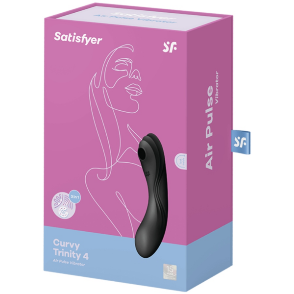 VIBRADOR DE PULSO DE AR SATISFYER CURVY TRINITY 4 - PRETO - Image 3