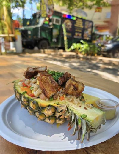Pineapple Fried Rice with Crispy Pork Belly