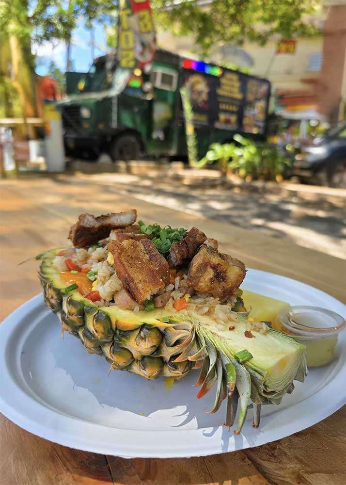 Pineapple Fried Rice with Crispy Pork Belly