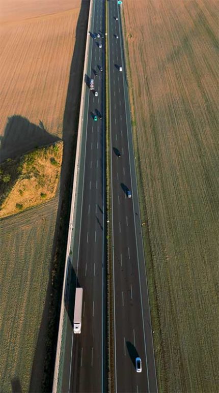 Cinematic Highway Drone Shot