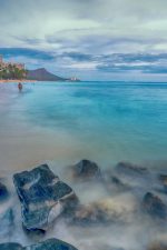 Diamond Head Serenity: A Long-Exposure View of Waikiki Beach Fine Art Poster - Image 2