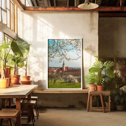 Prague during spring in Petrin Tower Fine Art Poster