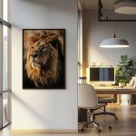 Stunning Lion Headshot: Wildlife Beauty Fine Art Poster