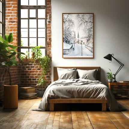 Snowy Basilica of St. Peter and Paul, Prague – Winter Scene Fine Art Poster