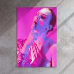 Veiled Radiance Colorful Trendy Woman Portrait Fine Art Poster - Image 5