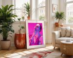 Veiled Radiance Colorful Trendy Woman Portrait Fine Art Poster - Image 4