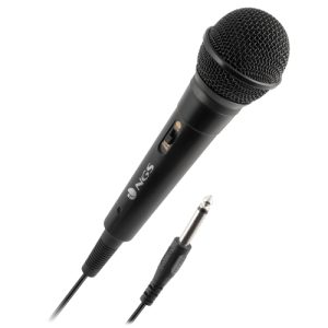 NGS - Microfono Singer Fire - Jack de 6.3MM - Boton On/Off - Compatible con altavoces Wild