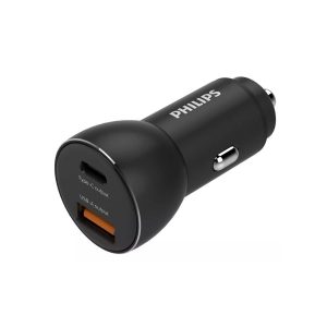 CARGADOR DE COCHE PHILIPS USB + PD + CABLE TIPO C (PD) A TIPO C