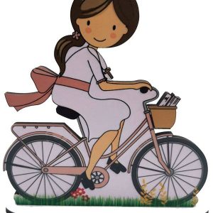 FIGURA PASTEL COMUNIÓN BICICLETA NIÑA