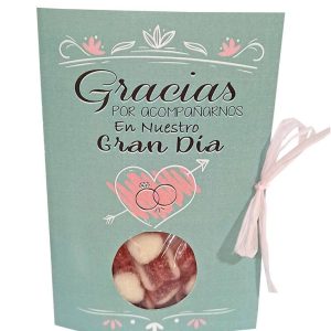 TARJETA CHUCHES GRACIAS POR ACOMPAÑARNOS 40 GR.