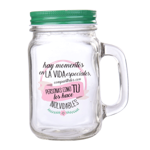 JARRA CRISTAL CON CAÑA "MOMENTOS ESPECIALES"