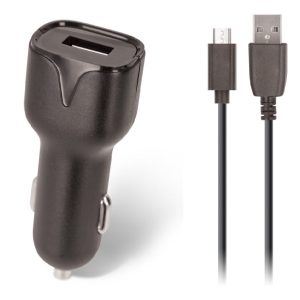 CARGADOR COCHE USB SETTY FOREVER 2.4A + CABLE MICRO USB 1M - NEGRO - GSM043807