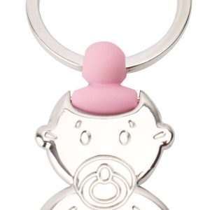 LLAVERO BEBE CHUPETE ROSA