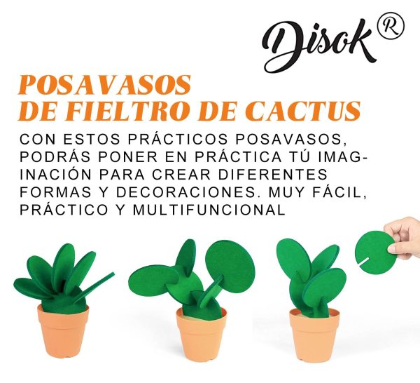 SET DE 6 POSAVASOS FIELTRO CACTUS - Image 6