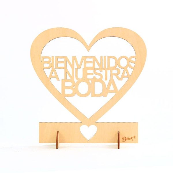 CARTEL MADERA "BIENVENIDOS A NUESTRA BODA" - Image 2