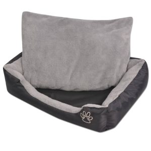 Cama para cães com almofada acolchoada tamanho S preto
