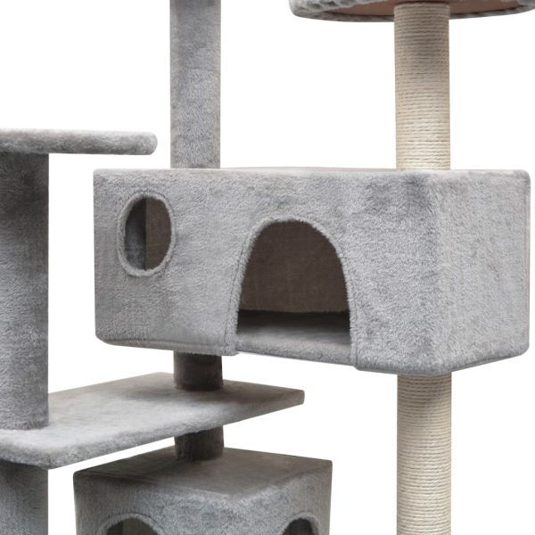 Árvore para gatos c/ postes arranhadores sisal 125 cm cinzento - Image 3