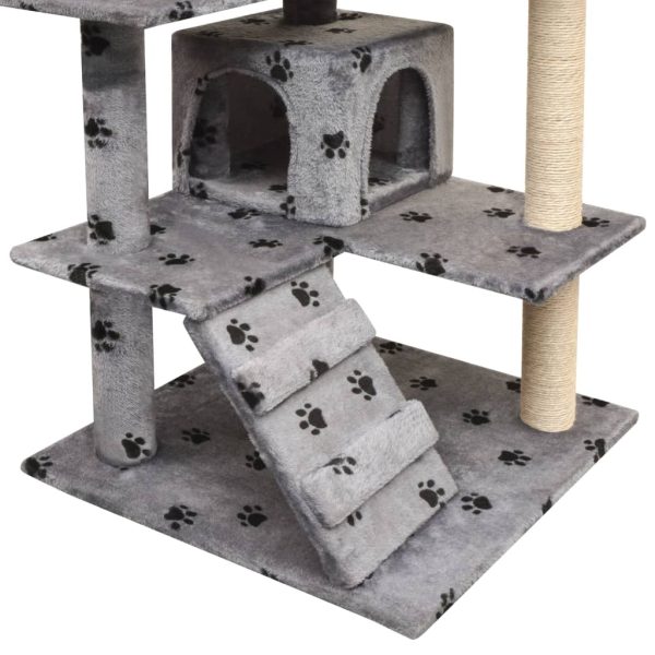 Árvore para gatos c/ postes arranhadores sisal 125 cm cinzento - Image 3