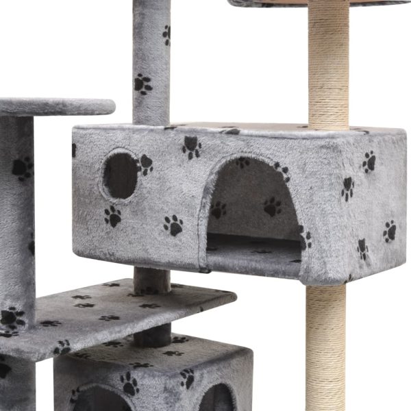 Árvore para gatos c/ postes arranhadores sisal 125 cm cinzento - Image 4