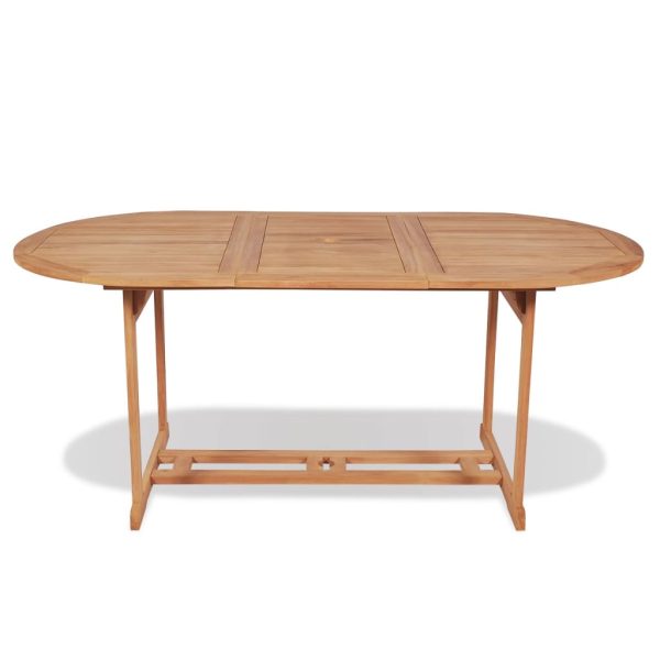 Conjunto jantar exterior c/ cadeiras dobráveis 7pcs teca maciça - Image 3