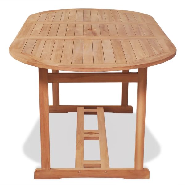 Conjunto jantar exterior c/ cadeiras dobráveis 7pcs teca maciça - Image 4