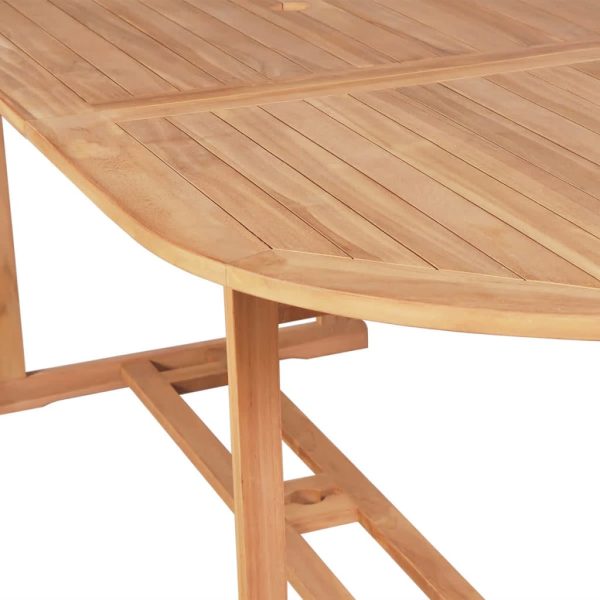 Conjunto jantar exterior c/ cadeiras dobráveis 7pcs teca maciça - Image 5