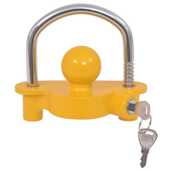 Cadeado atrelado com 2 chaves, aço e liga de alumínio amarelo - Image 3