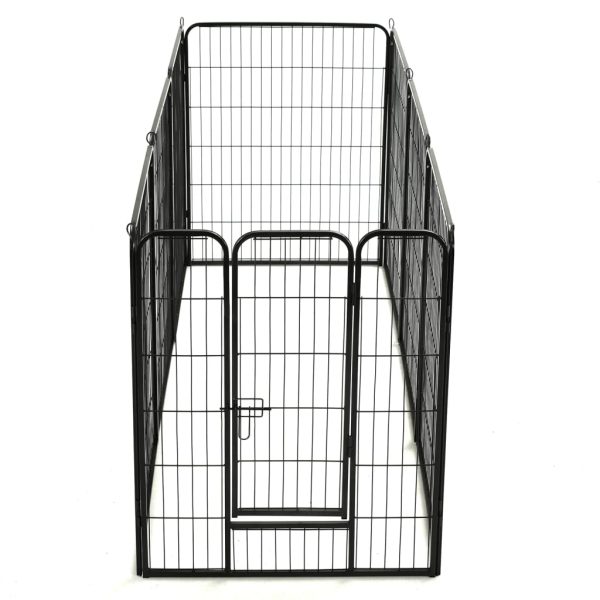 Parque para cães 8 painéis aço 80x100 cm preto - Image 6