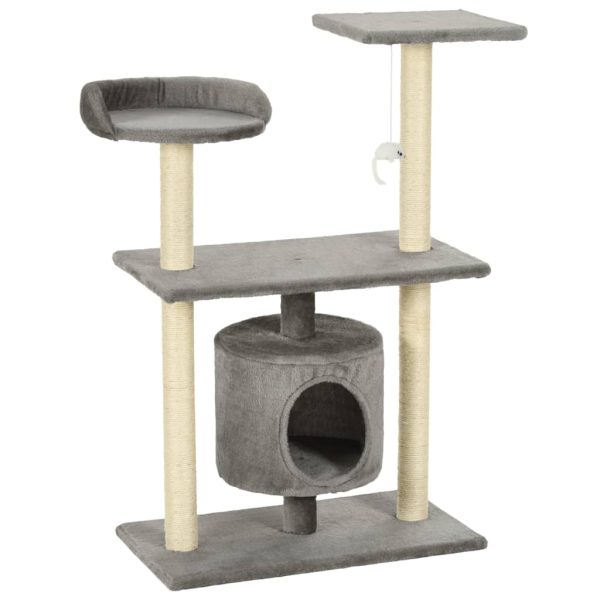 Árvore para gatos c/postes arranhadores sisal 95 cm cinzento - Image 2