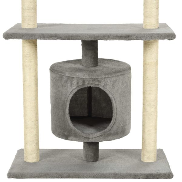 Árvore para gatos c/postes arranhadores sisal 95 cm cinzento - Image 7