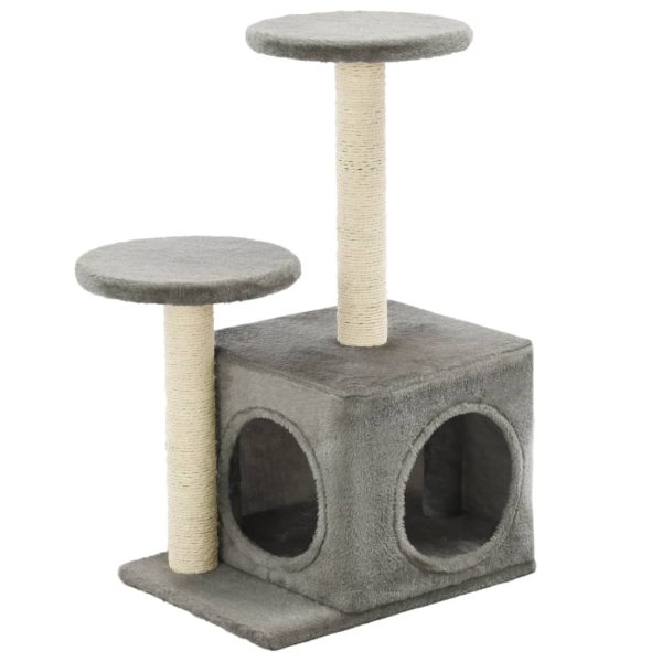 Árvore para gatos c/postes arranhadores sisal 60 cm cinzento - Image 2