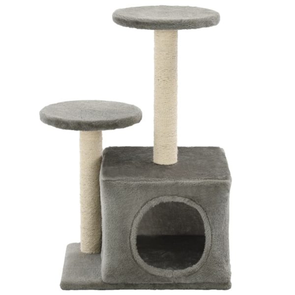 Árvore para gatos c/postes arranhadores sisal 60 cm cinzento - Image 3