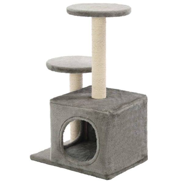 Árvore para gatos c/postes arranhadores sisal 60 cm cinzento - Image 4