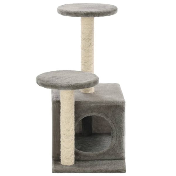 Árvore para gatos c/postes arranhadores sisal 60 cm cinzento - Image 5