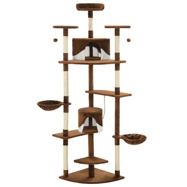 Árvore p/ gatos postes arranhadores sisal 203cm castanho/branco - Image 2