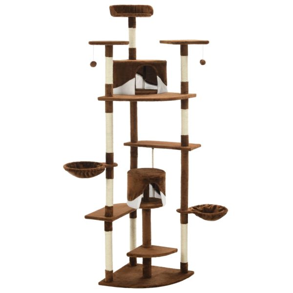Árvore p/ gatos postes arranhadores sisal 203cm castanho/branco - Image 3
