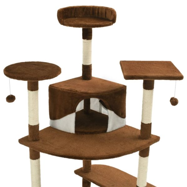 Árvore p/ gatos postes arranhadores sisal 203cm castanho/branco - Image 4
