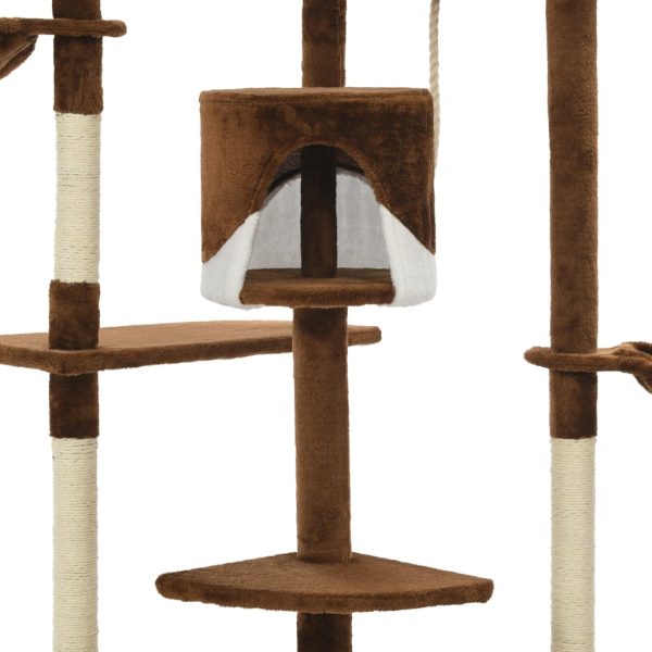 Árvore p/ gatos postes arranhadores sisal 203cm castanho/branco - Image 5