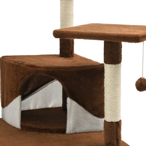 Árvore p/ gatos postes arranhadores sisal 203cm castanho/branco - Image 6