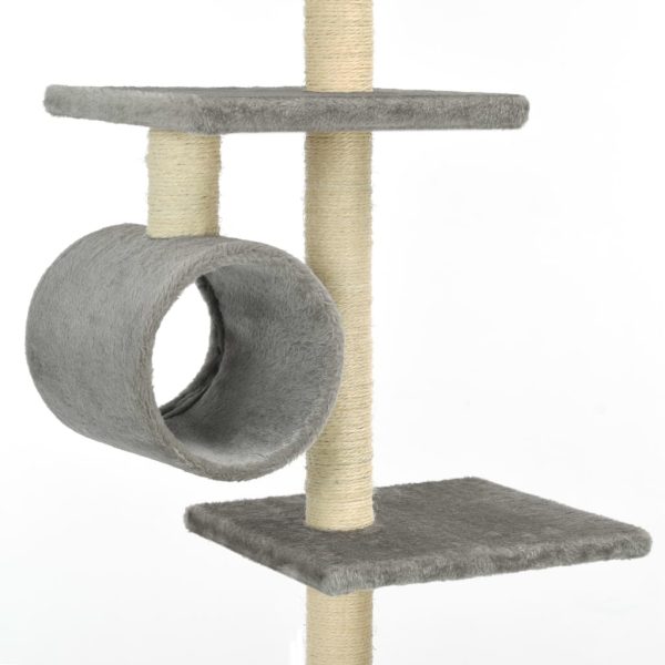 Árvore p/ gatos c/ postes arranhadores sisal 260 cm cinzento - Image 5