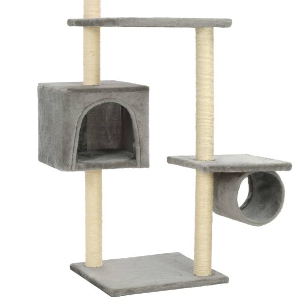 Árvore p/ gatos c/ postes arranhadores sisal 260 cm cinzento - Image 6