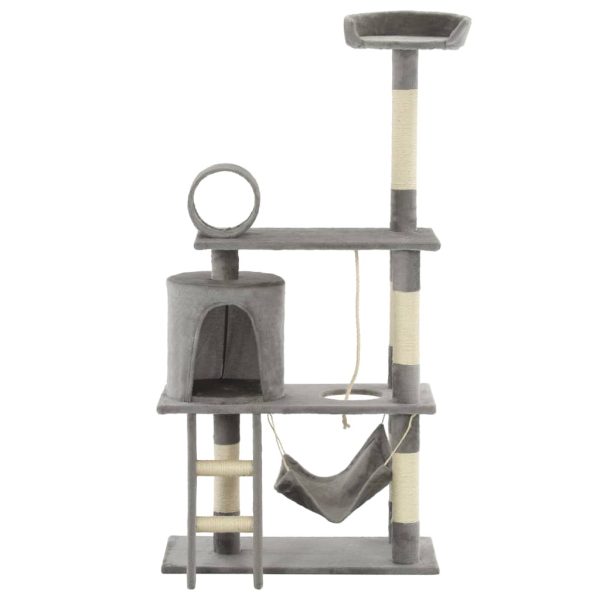 Árvore para gatos c/ postes arranhadores sisal 140 cm cinzento - Image 2
