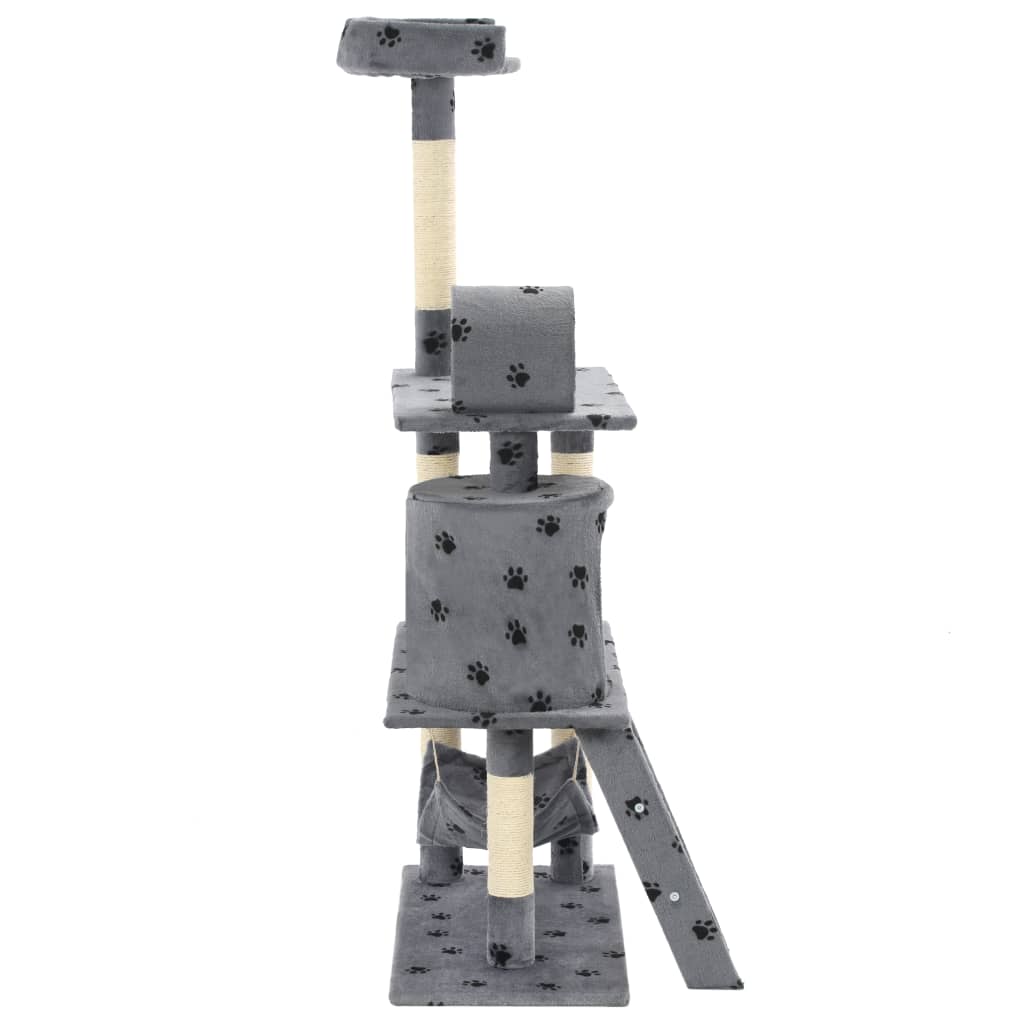 Árvore para gatos c/postes arranhadores sisal 140 cm cinzento - Image 4