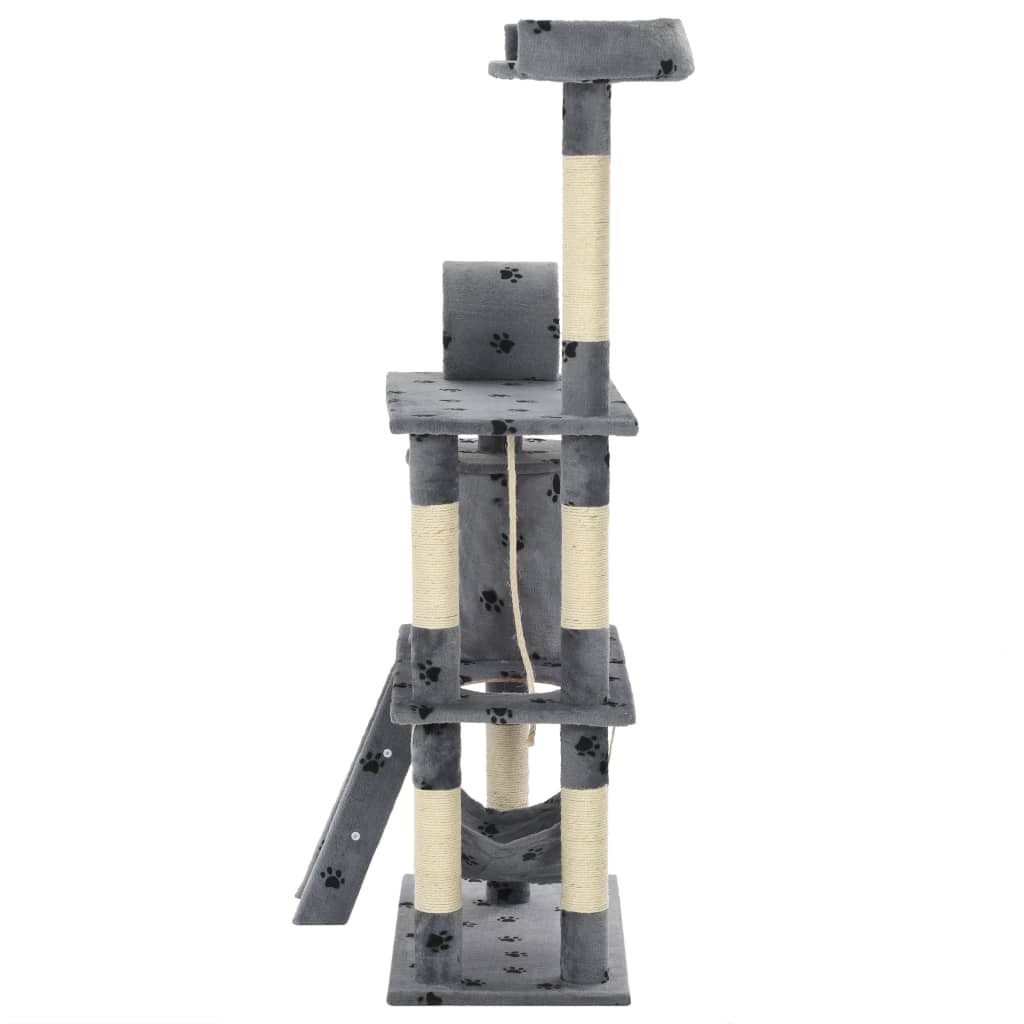 Árvore para gatos c/postes arranhadores sisal 140 cm cinzento - Image 5