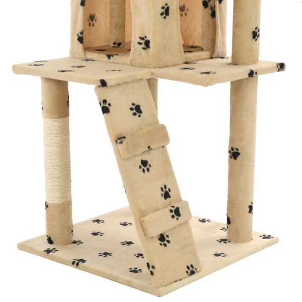 Árvore para gatos c/postes arranhadores sisal 120 cm bege - Image 7