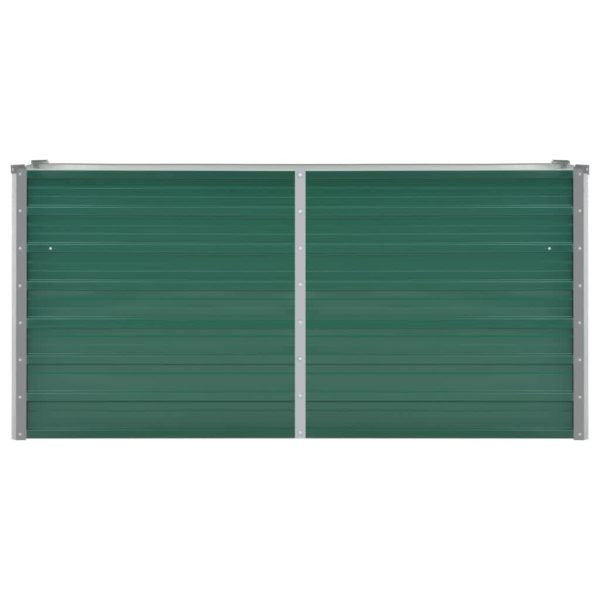 Canteiro elevado de jardim aço galvanizado 160x40x77 cm verde - Image 3