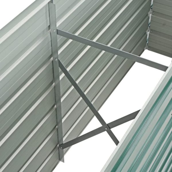 Canteiro elevado de jardim aço galvanizado 160x40x77 cm verde - Image 5