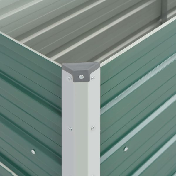 Canteiro elevado de jardim aço galvanizado 160x40x77 cm verde - Image 6