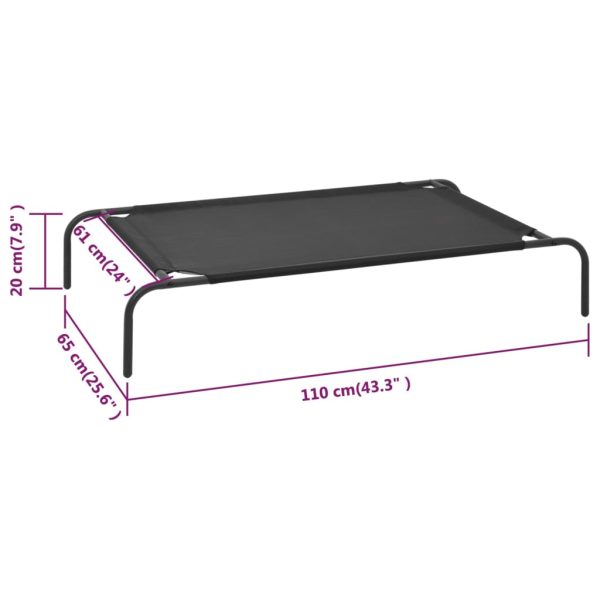 Cama para cães elevada preto L textilene - Image 6