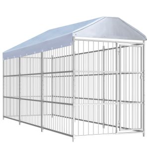 Canil de exterior com telhado 450x150x200 cm